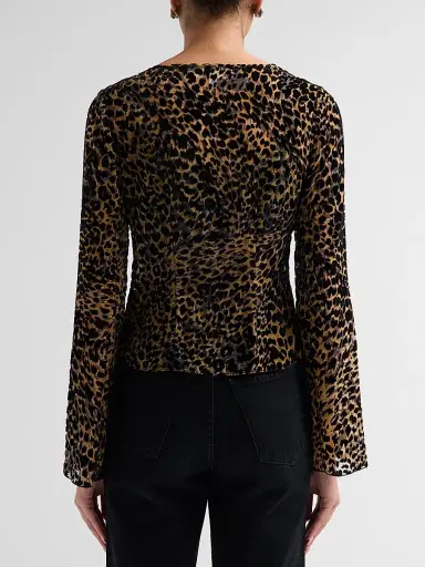 Ronny Kobo Women's Marian Leopard-Print Ruffled Top | Thumbnail 3 Ronny Kobo Women's Marian Leopard-Print Ruffled Top | Thumbnail 3
