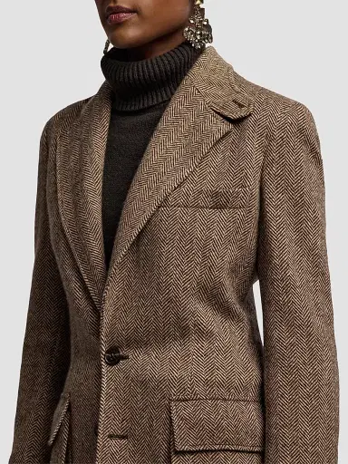 Ralph Lauren Collection Women's Preston II Herringbone Tweed Blazer | Thumbnail 5 Ralph Lauren Collection Women's Preston II Herringbone Tweed Blazer | Thumbnail 5