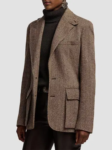 Ralph Lauren Collection Women's Preston II Herringbone Tweed Blazer | Thumbnail 6 Ralph Lauren Collection Women's Preston II Herringbone Tweed Blazer | Thumbnail 6