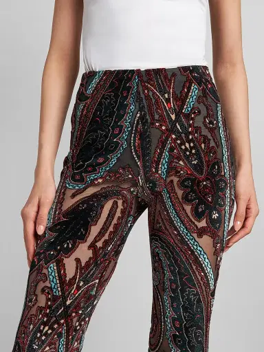 Etro Women's Velvet Paisley Sheer Kick Flare Leggings | Thumbnail 5 Etro Women's Velvet Paisley Sheer Kick Flare Leggings | Thumbnail 5