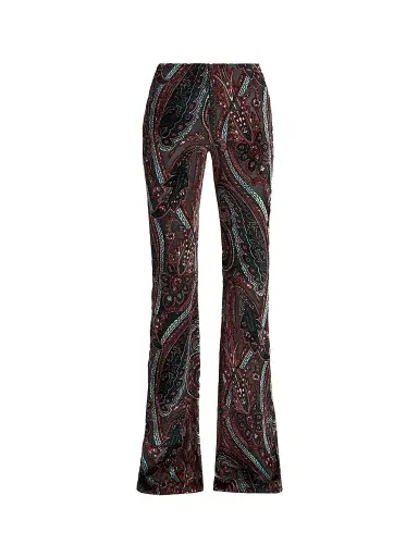 Etro Women's Velvet Paisley Sheer Kick Flare Leggings | Thumbnail 1 Etro Women's Velvet Paisley Sheer Kick Flare Leggings | Thumbnail 1