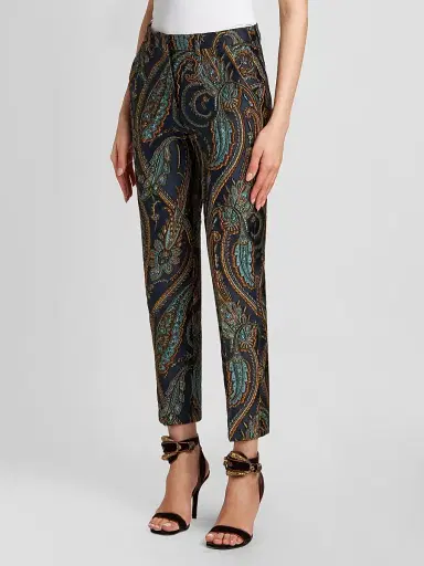 Etro Women's Satin Paisley Tapered Trousers | Thumbnail 4 Etro Women's Satin Paisley Tapered Trousers | Thumbnail 4