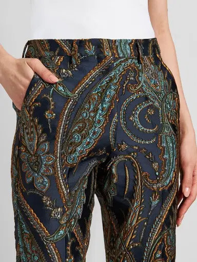 Etro Women's Satin Paisley Tapered Trousers | Thumbnail 5 Etro Women's Satin Paisley Tapered Trousers | Thumbnail 5
