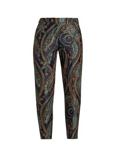 Etro Women's Satin Paisley Tapered Trousers | Thumbnail 1 Etro Women's Satin Paisley Tapered Trousers | Thumbnail 1