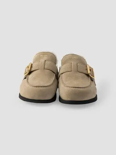 Prada Women's Suede Mules | Thumbnail 4 Prada Women's Suede Mules | Thumbnail 4
