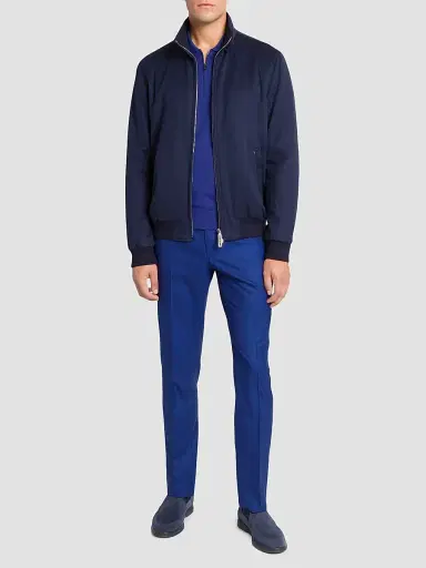 Stefano Ricci Men's Cashmere and Lambskin Leather Blouson Jacket | Thumbnail 2 Stefano Ricci Men's Cashmere and Lambskin Leather Blouson Jacket | Thumbnail 2