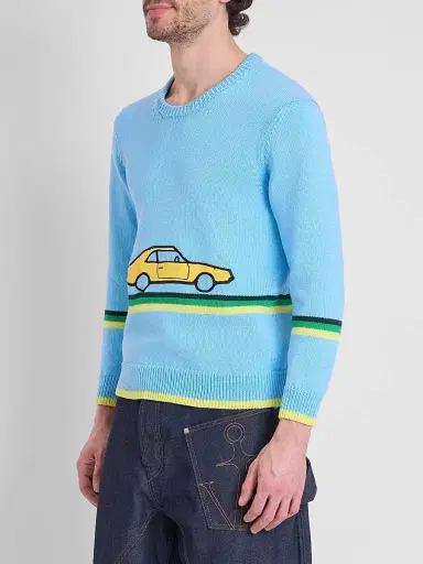 JW Anderson Men's Graphic Cotton Crewneck Sweater | Thumbnail 4 JW Anderson Men's Graphic Cotton Crewneck Sweater | Thumbnail 4