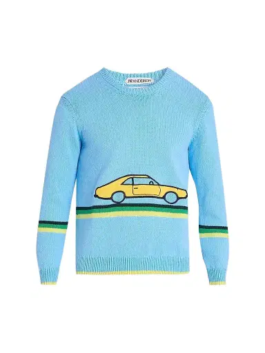 JW Anderson Men's Graphic Cotton Crewneck Sweater | Thumbnail 1 JW Anderson Men's Graphic Cotton Crewneck Sweater | Thumbnail 1