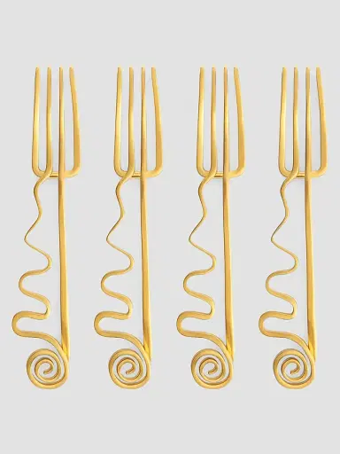 L'Objet Spirale 4-Piece 24K-Gold-Plated Cocktail Fork Set | Thumbnail 3 L'Objet Spirale 4-Piece 24K-Gold-Plated Cocktail Fork Set | Thumbnail 3