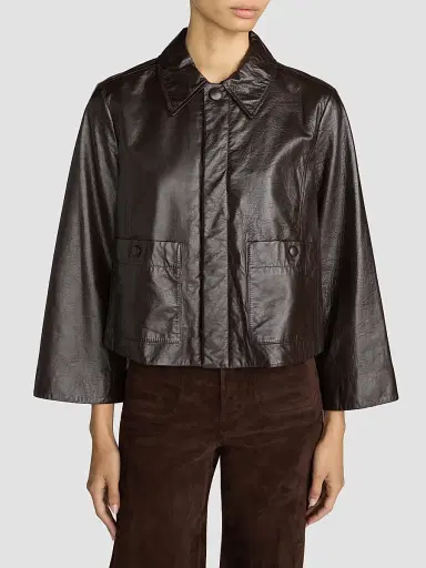 Frame Women's Swing Mini Paper Leather Jacket | Thumbnail 4 Frame Women's Swing Mini Paper Leather Jacket | Thumbnail 4