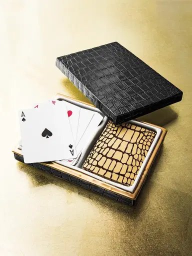 L'Objet Crocodile-Embossed Playing Cards Box | Thumbnail 2 L'Objet Crocodile-Embossed Playing Cards Box | Thumbnail 2