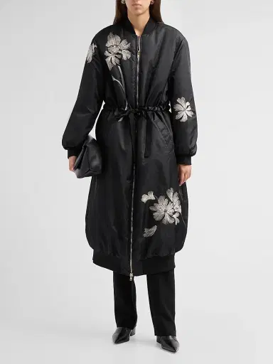Cinq à Sept Women's Celestina Embroidered Long Coat | Thumbnail 2 Cinq à Sept Women's Celestina Embroidered Long Coat | Thumbnail 2