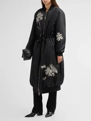 Cinq à Sept Women's Celestina Embroidered Long Coat | Thumbnail 4 Cinq à Sept Women's Celestina Embroidered Long Coat | Thumbnail 4