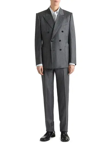 Givenchy Men's Slim Fit Striped Tailored Pants in Wool | Thumbnail 2 Givenchy Men's Slim Fit Striped Tailored Pants in Wool | Thumbnail 2