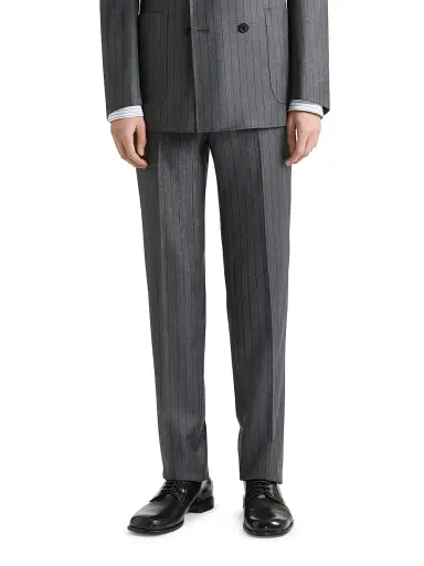 Givenchy Men's Slim Fit Striped Tailored Pants in Wool | Thumbnail 3 Givenchy Men's Slim Fit Striped Tailored Pants in Wool | Thumbnail 3