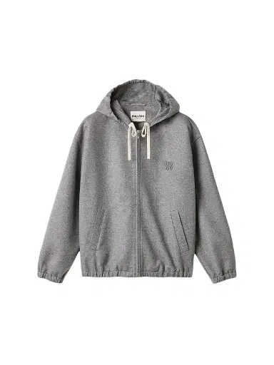 Miu Miu Women's Double Cashmere and Wool Hoodie Jacket | Thumbnail 1 Miu Miu Women's Double Cashmere and Wool Hoodie Jacket | Thumbnail 1