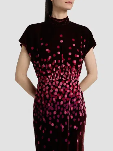 Saloni Women's Fabienne Polka Dot Velvet Dress | Thumbnail 6 Saloni Women's Fabienne Polka Dot Velvet Dress | Thumbnail 6