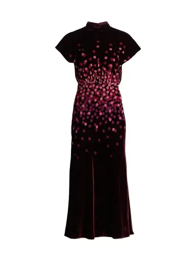 Saloni Women's Fabienne Polka Dot Velvet Dress | Thumbnail 1 Saloni Women's Fabienne Polka Dot Velvet Dress | Thumbnail 1