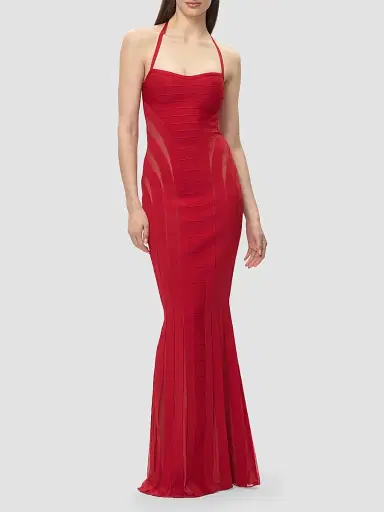 Hervé Léger Women's The Katie Halterneck Bandage Gown | Thumbnail 2 Hervé Léger Women's The Katie Halterneck Bandage Gown | Thumbnail 2