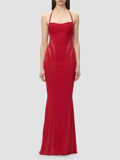 Hervé Léger Women's The Katie Halterneck Bandage Gown | Thumbnail 4 Hervé Léger Women's The Katie Halterneck Bandage Gown | Thumbnail 4