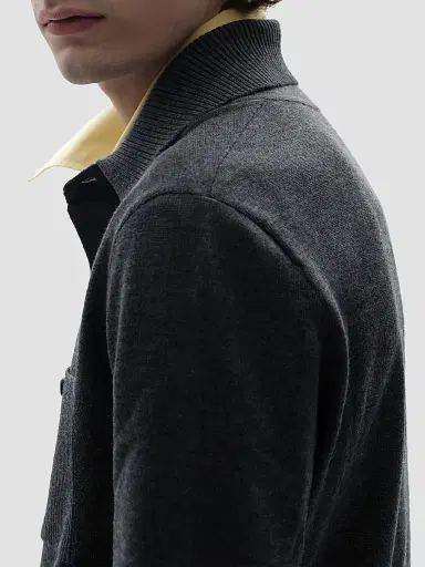 Bottega Veneta Men's Knit Merino-Wool Polo Sweater | Thumbnail 4 Bottega Veneta Men's Knit Merino-Wool Polo Sweater | Thumbnail 4