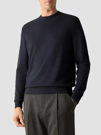 Zegna Men's Oasi Cashmere Crewneck Sweater | Thumbnail 2 Zegna Men's Oasi Cashmere Crewneck Sweater | Thumbnail 2