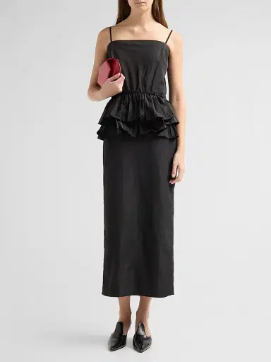 Kika Vargas Women's Alanna Flounce Midi Dress | Thumbnail 2 Kika Vargas Women's Alanna Flounce Midi Dress | Thumbnail 2