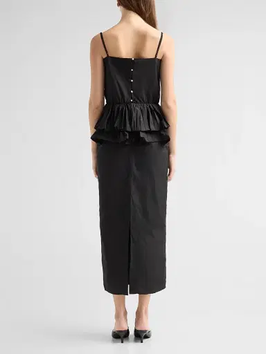 Kika Vargas Women's Alanna Flounce Midi Dress | Thumbnail 3 Kika Vargas Women's Alanna Flounce Midi Dress | Thumbnail 3