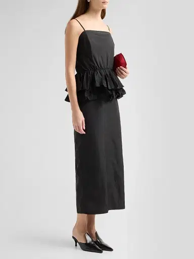 Kika Vargas Women's Alanna Flounce Midi Dress | Thumbnail 4 Kika Vargas Women's Alanna Flounce Midi Dress | Thumbnail 4
