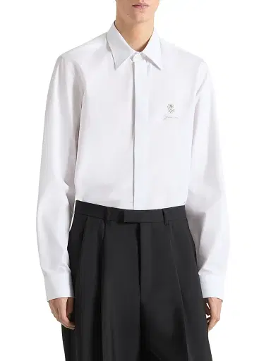 Givenchy Men's Slim Fit Shirt in Cotton with Pearl Embroidery | Thumbnail 3 Givenchy Men's Slim Fit Shirt in Cotton with Pearl Embroidery | Thumbnail 3