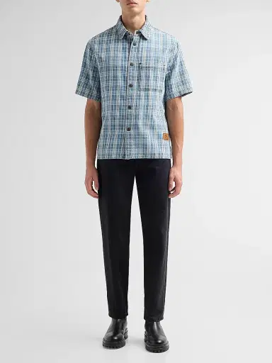 Burberry Men's Garret Check Denim Shirt | Thumbnail 2 Burberry Men's Garret Check Denim Shirt | Thumbnail 2