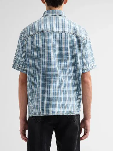 Burberry Men's Garret Check Denim Shirt | Thumbnail 3 Burberry Men's Garret Check Denim Shirt | Thumbnail 3