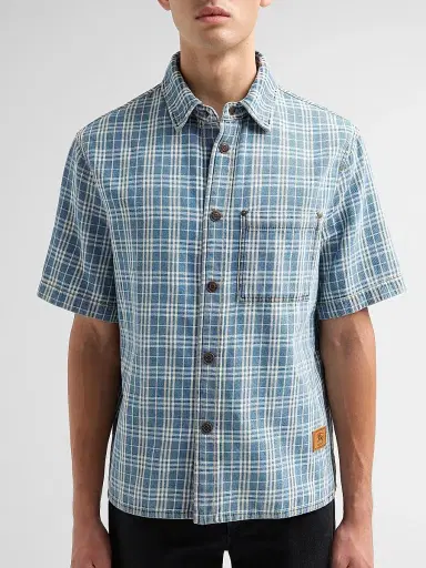 Burberry Men's Garret Check Denim Shirt | Thumbnail 5 Burberry Men's Garret Check Denim Shirt | Thumbnail 5