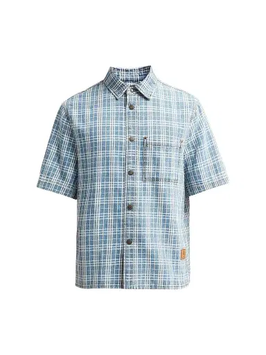 Burberry Men's Garret Check Denim Shirt | Thumbnail 1 Burberry Men's Garret Check Denim Shirt | Thumbnail 1
