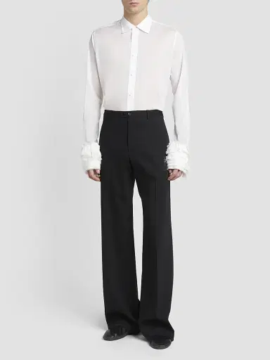 Jil Sander Men's Virgin Wool-Mohair Pintucked Trousers | Thumbnail 2 Jil Sander Men's Virgin Wool-Mohair Pintucked Trousers | Thumbnail 2