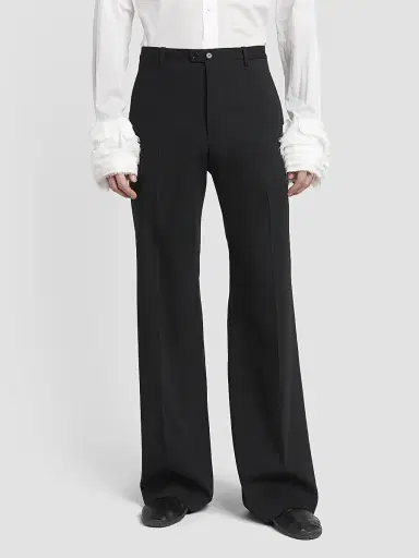 Jil Sander Men's Virgin Wool-Mohair Pintucked Trousers | Thumbnail 4 Jil Sander Men's Virgin Wool-Mohair Pintucked Trousers | Thumbnail 4