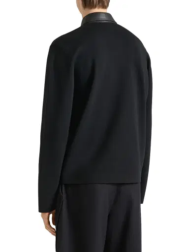 Givenchy Men's Cardigan in Wool with Leather Details | Thumbnail 4 Givenchy Men's Cardigan in Wool with Leather Details | Thumbnail 4