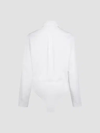 Alaïa Women's Basque Poplin Cotton Bodysuit | Thumbnail 2 Alaïa Women's Basque Poplin Cotton Bodysuit | Thumbnail 2