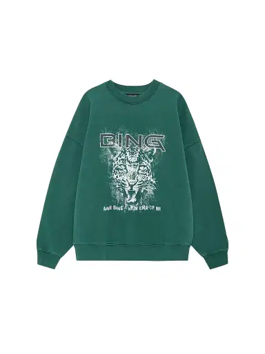 Anine Bing Women's Miles Leopard Graphic Cotton Sweatshirt | Thumbnail 1 Anine Bing Women's Miles Leopard Graphic Cotton Sweatshirt | Thumbnail 1