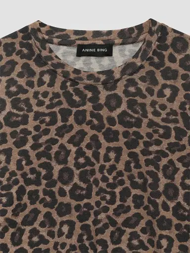 Anine Bing Women's Sylvie Leopard-Print Wool-Blend T-Shirt | Thumbnail 5 Anine Bing Women's Sylvie Leopard-Print Wool-Blend T-Shirt | Thumbnail 5