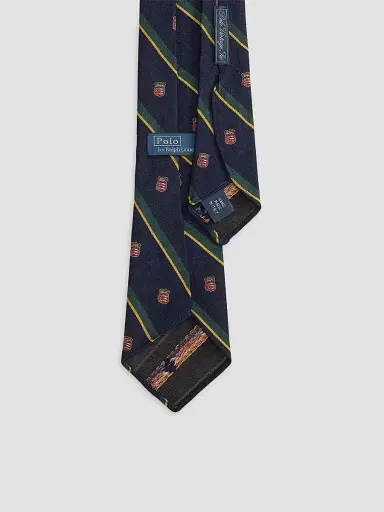 Polo Ralph Lauren Men's Vintage-Inspired Striped Wool-Silk Club Tie | Thumbnail 2 Polo Ralph Lauren Men's Vintage-Inspired Striped Wool-Silk Club Tie | Thumbnail 2
