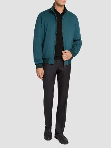 Stefano Ricci Men's Cashmere and Lambskin Leather Blouson Jacket | Thumbnail 2 Stefano Ricci Men's Cashmere and Lambskin Leather Blouson Jacket | Thumbnail 2