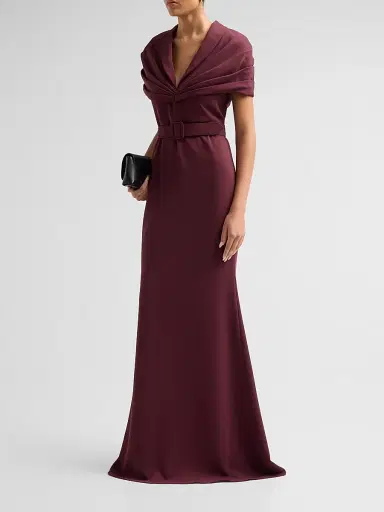 BADGLEY MISCHKA Women's Draped Belted Gown | Thumbnail 4 BADGLEY MISCHKA Women's Draped Belted Gown | Thumbnail 4