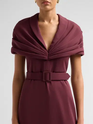 BADGLEY MISCHKA Women's Draped Belted Gown | Thumbnail 5 BADGLEY MISCHKA Women's Draped Belted Gown | Thumbnail 5