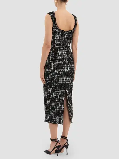 Rebecca Vallance Women's Meringue Embellished Tweed Scoopneck Midi Dress | Thumbnail 3 Rebecca Vallance Women's Meringue Embellished Tweed Scoopneck Midi Dress | Thumbnail 3