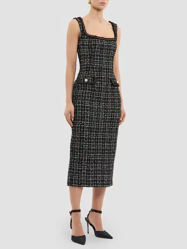 Rebecca Vallance Women's Meringue Embellished Tweed Scoopneck Midi Dress | Thumbnail 5 Rebecca Vallance Women's Meringue Embellished Tweed Scoopneck Midi Dress | Thumbnail 5