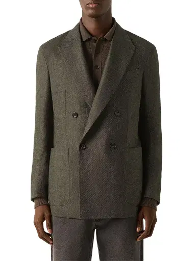 Zegna Men's Cashmere Silk and Linen Jacket | Thumbnail 1 Zegna Men's Cashmere Silk and Linen Jacket | Thumbnail 1