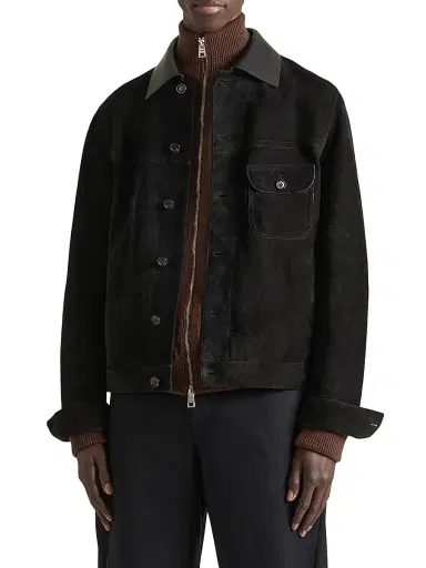 Givenchy Men's Jacket in Suede with Asymmetrical Pocket | Thumbnail 3 Givenchy Men's Jacket in Suede with Asymmetrical Pocket | Thumbnail 3