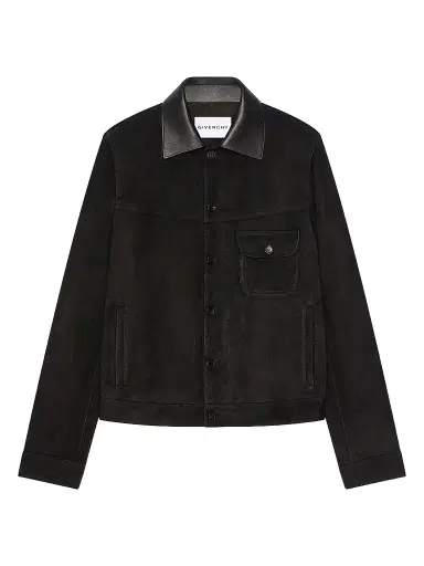 Givenchy Men's Jacket in Suede with Asymmetrical Pocket | Thumbnail 1 Givenchy Men's Jacket in Suede with Asymmetrical Pocket | Thumbnail 1