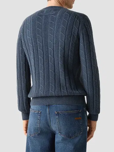 Zegna Men's Oasi Cashmere Crewneck Sweater | Thumbnail 3 Zegna Men's Oasi Cashmere Crewneck Sweater | Thumbnail 3